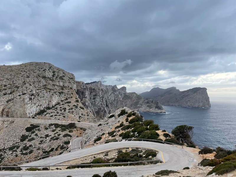 A winding road near Cap de Formentor in Mallorca